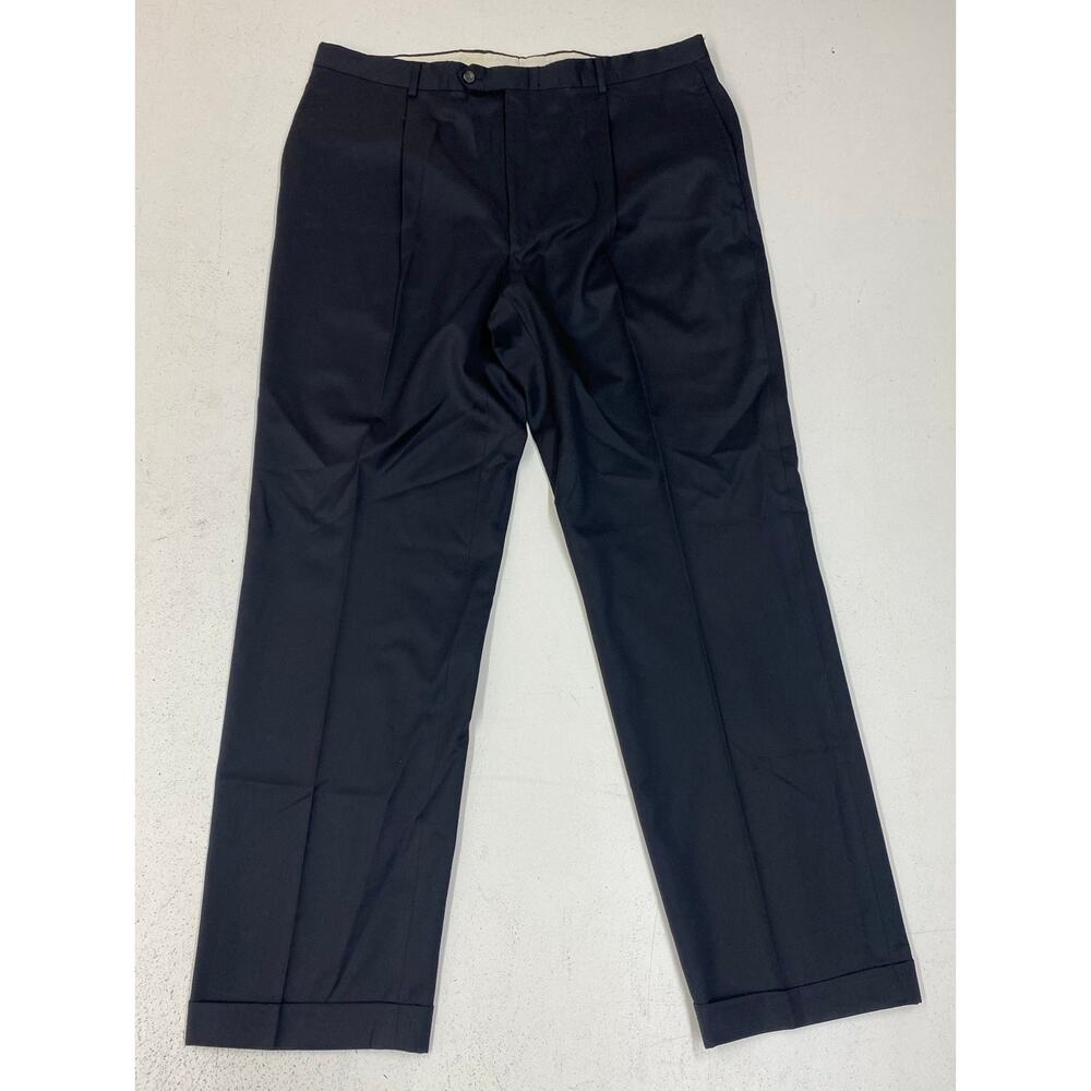VTG 90s Tommy Hilfiger solid black pleated 3-button dress pants blazer suit 46L - Picture 7 of 8